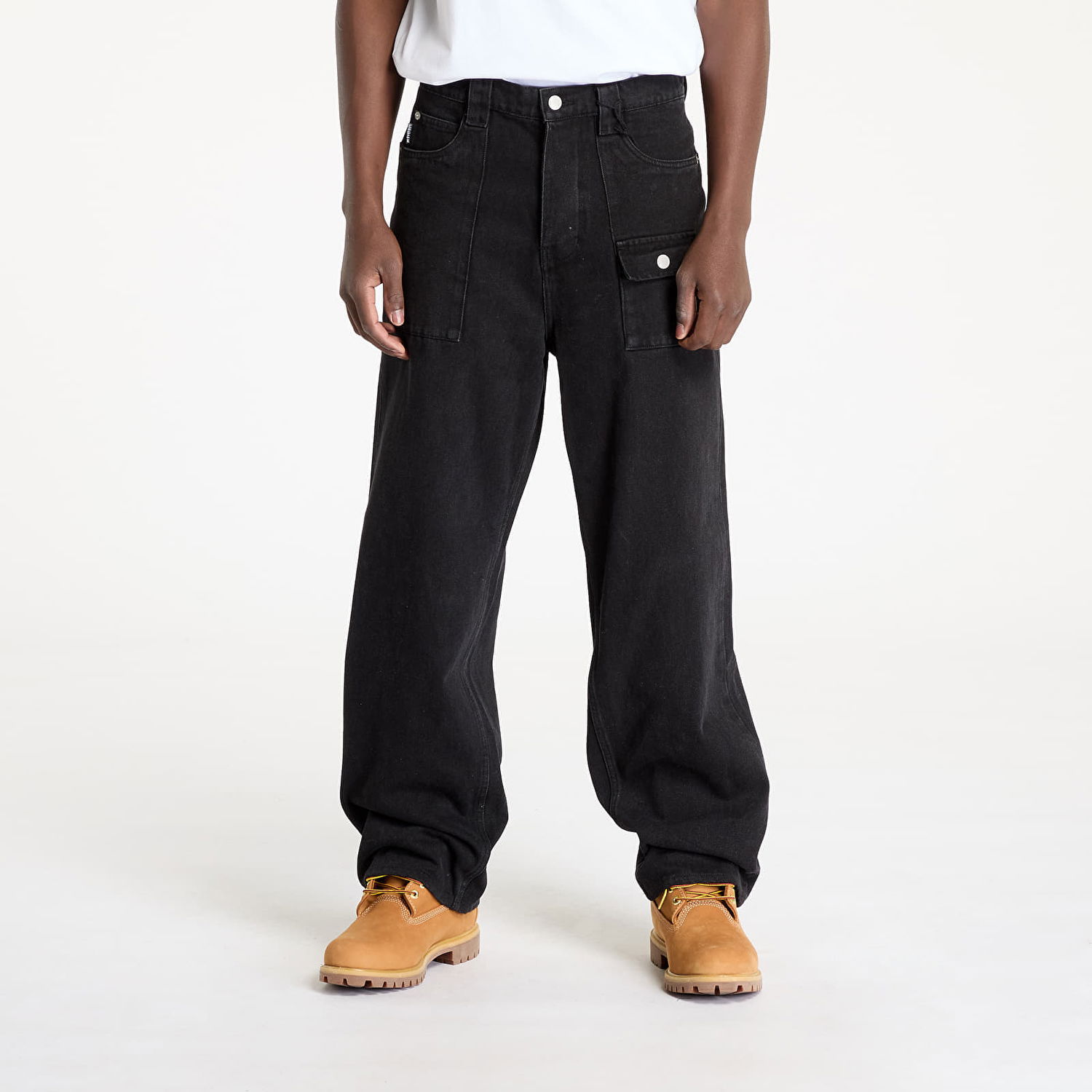 Cargo nohavice Pleasures PLEASURES Grind Baggy Jeans 36 Čierna | P24W029 BLACK, 0