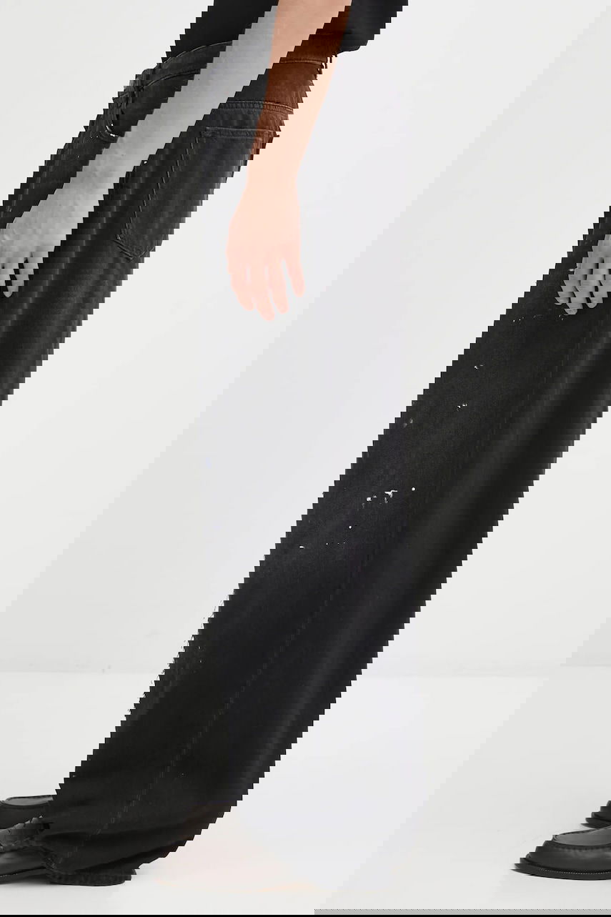 Džínsy Maison Margiela MM6 Maison Margiela Wide-Leg Distressed Paint Splatter Jeans with Front Seam Detail Čierna | SH0LA0011.M30011.966, 1