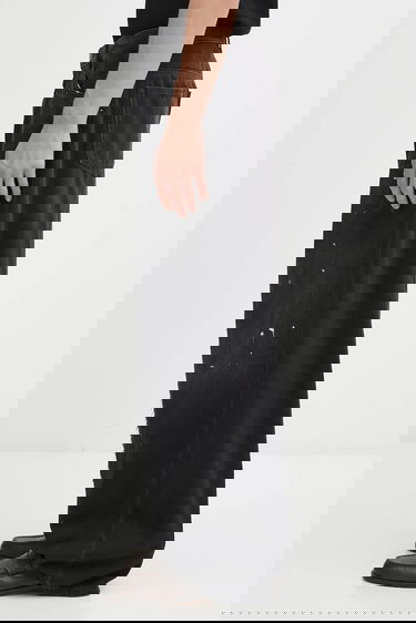 Džínsy Maison Margiela MM6 Maison Margiela Wide-Leg Distressed Paint Splatter Jeans with Front Seam Detail Čierna | SH0LA0011.M30011.966, 1