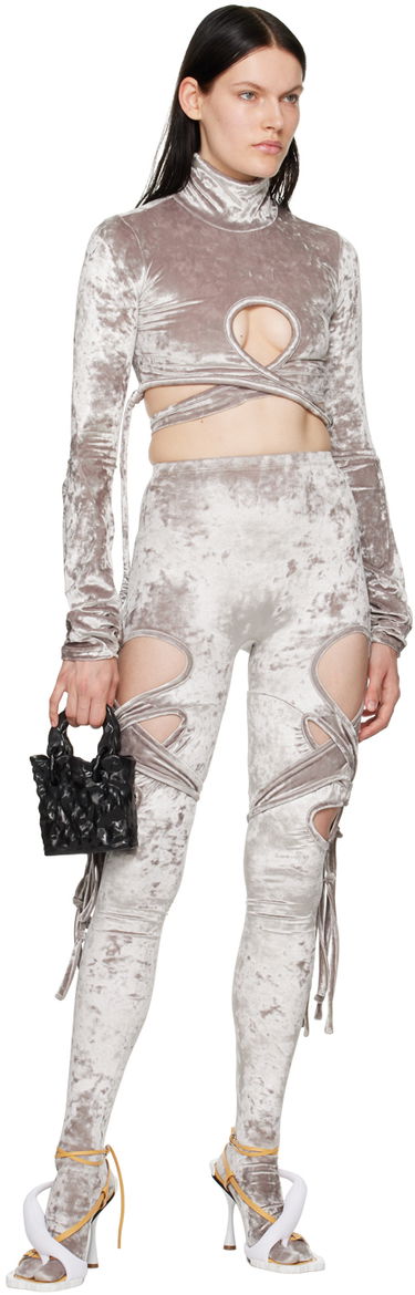 Legíny Ottolinger Ottolinger Velvet Tabi Leggings Šedá | 403003, 3