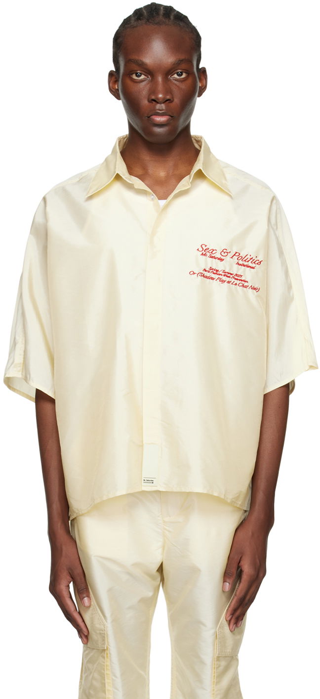 Košeľa Mr. Saturday Mr. Saturday Embroidered Shirt Béžová | MSSS 23.11.05a, 0