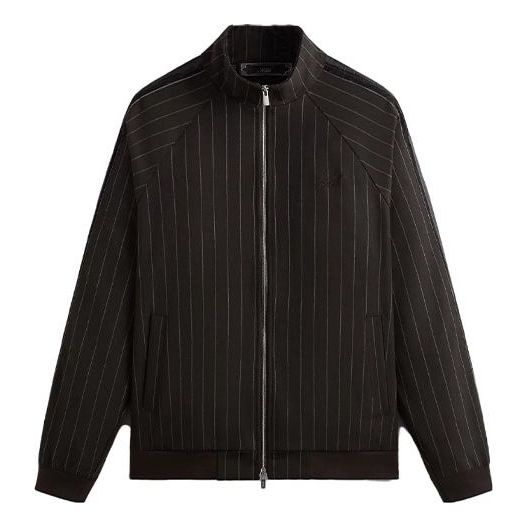 Bomber bunda KITH KITH Clifton Pinstripe Track Jacket Čierna | KHM031512-211