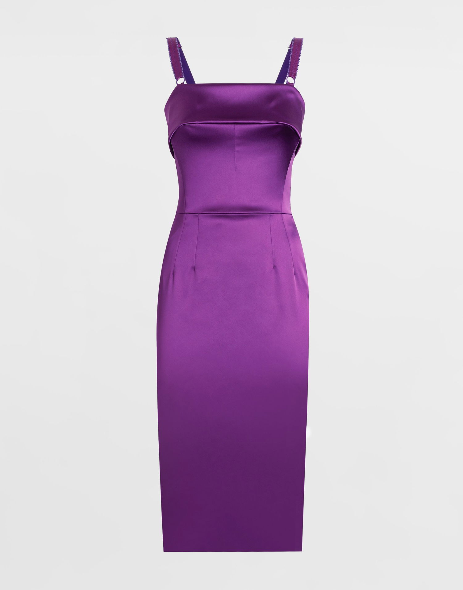 Šaty Dolce & Gabbana Dolce & Gabbana Fitted Satin Dress Fialová | F60AWTFURHMF0571, 0
