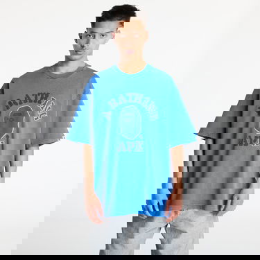 Tričko BAPE Garment Dye College Relaxed Fit T-Shirt Modrá | 001CSK801314M BLU, 0