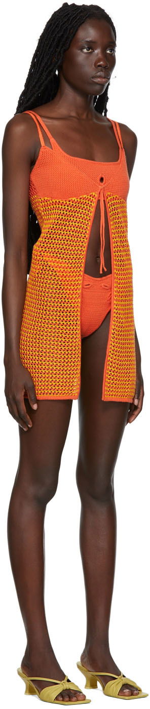 Plavky GUIZIO Guizio Crochet Camisole Mini Dress Oranžová | TCC 1, 1