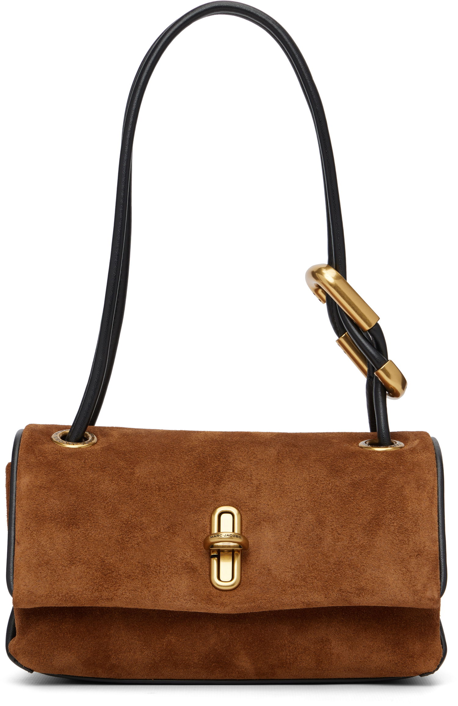 Kabelka Marc Jacobs The Suede Mini Dual Flap Bag with Gold-Tone Clasp Hnedá | 2F5HSH040H01, 0