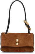 The Suede Mini Dual Flap Bag with Gold-Tone Clasp