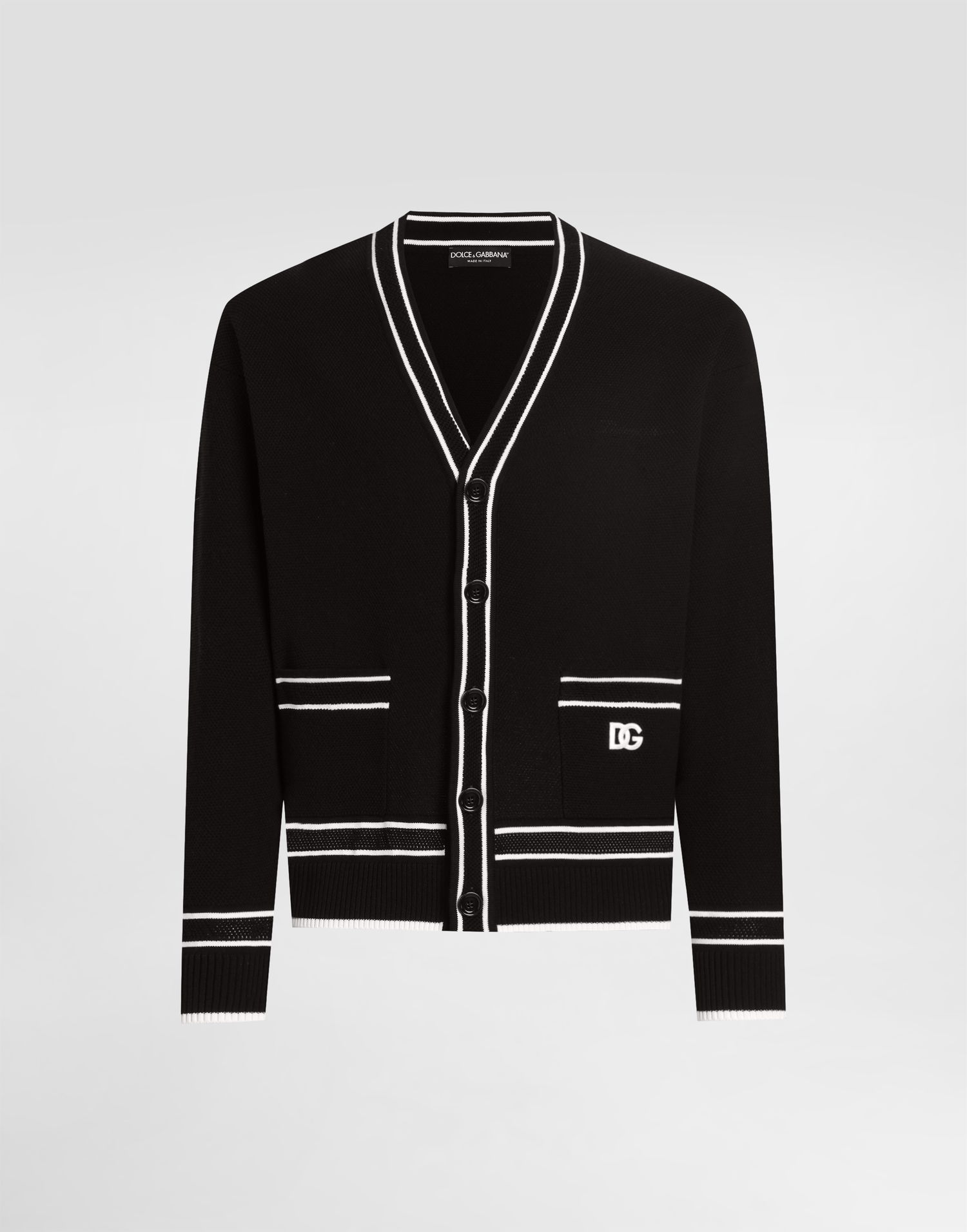 Sveter Dolce & Gabbana Dolce & Gabbana Oversized Cotton Piqué Cardigan Čierna | GXV13ZJBCGYN0000, 0