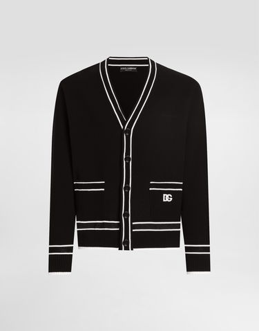 Sveter Dolce & Gabbana Dolce & Gabbana Oversized Cotton Piqué Cardigan Čierna | GXV13ZJBCGYN0000, 0