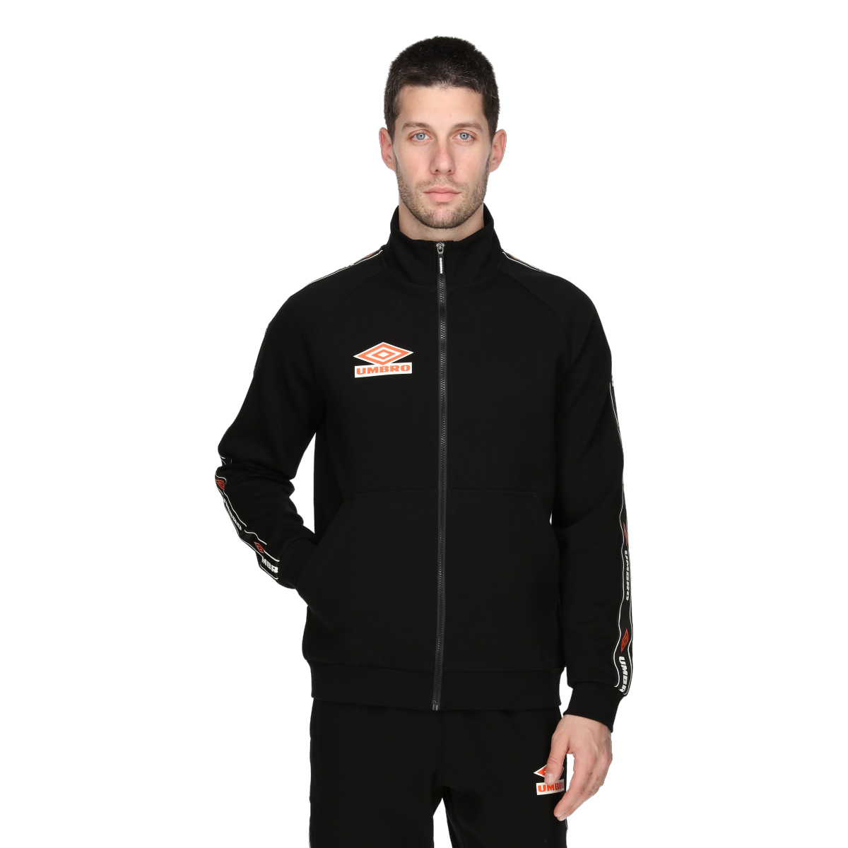 Mikina Umbro RETRO Full-Zip Track Jacket with Tape Detail Čierna | UMA241M605-01, 0