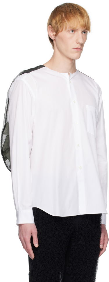 Košeľa Comme des Garçons Homme Plus Broad & Tulle Cotton Cloth Collarless Shirt Biela | PO-B013-051, 1