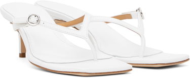 Doplnky Aeyde Aeyde Leigh Leather Toe-Post Heeled Sandals Biela | A11-HS-GAIS55TB162-SS25-1020-007, 3