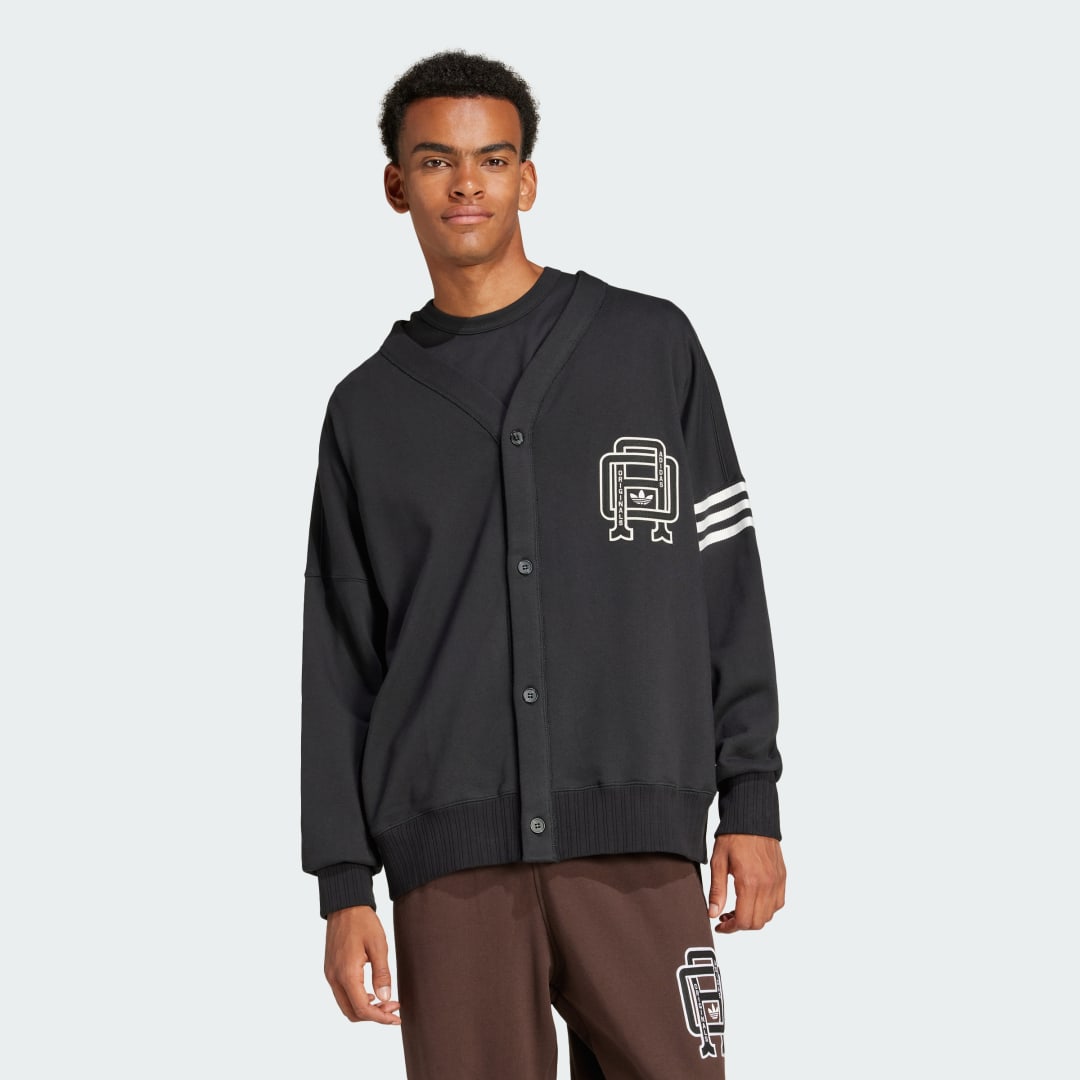 Sveter adidas Originals Black Button Cardigan Čierna | JD3323, 0