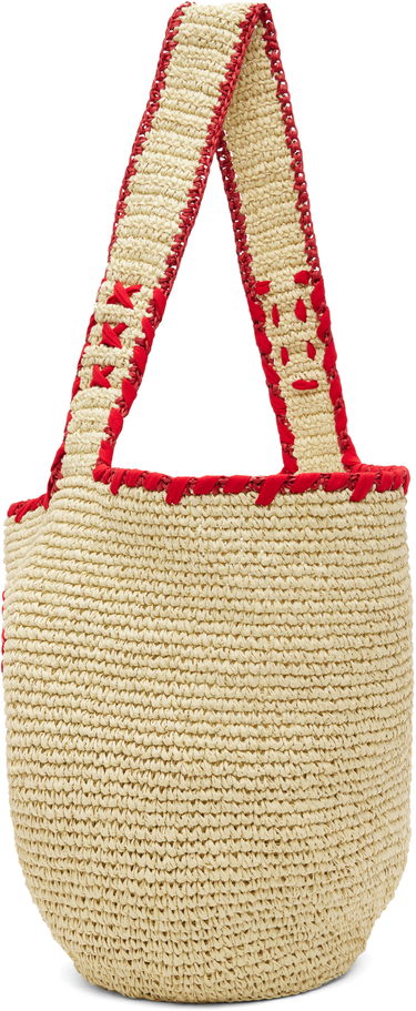 Tote bag Marni Nassa Medium Woven Raffia-Effect Tote with Red Embroidery Rôznofarebný | SBMP0256A0 P8561, 2