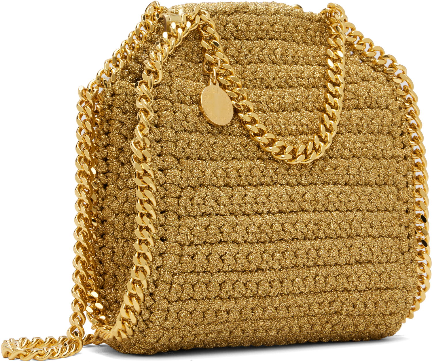 Tote bag Stella McCartney Stella McCartney Tiny Falabella Lurex Crochet Tote Bag Metalická | 391698WP0603, 1