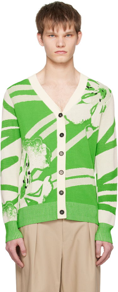 Sveter Feng Chen Wang Feng Chen Wang Floral Cardigan Zelené | FUS15KT08, 0