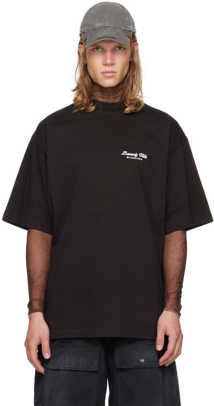 Tričko Balenciaga Black 'Beverly Hills' T-Shirt Čierna | 764235TQVS6, 0