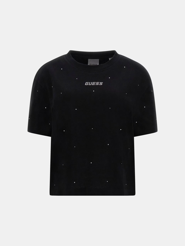 Tričko GUESS Guess Primula Rhinestone Boxy T-Shirt Čierna | V5GI00I3Z14-JBLK, 3