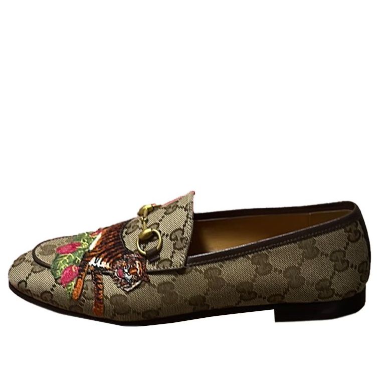 Tenisky a topánky Gucci Gucci Embroidered Round Toe Loafers Béžová | 687584-KY980-9763