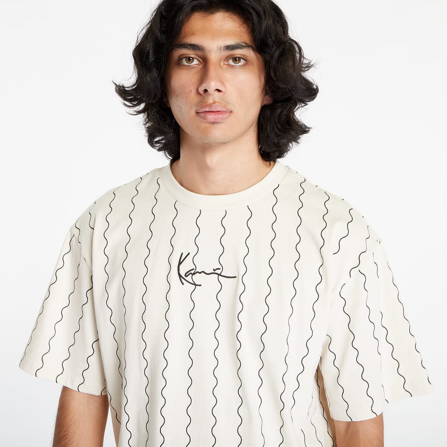 Tričko Karl Kani Small Signature Ziczac Pinstripe Tee Biela | 6037819, 1