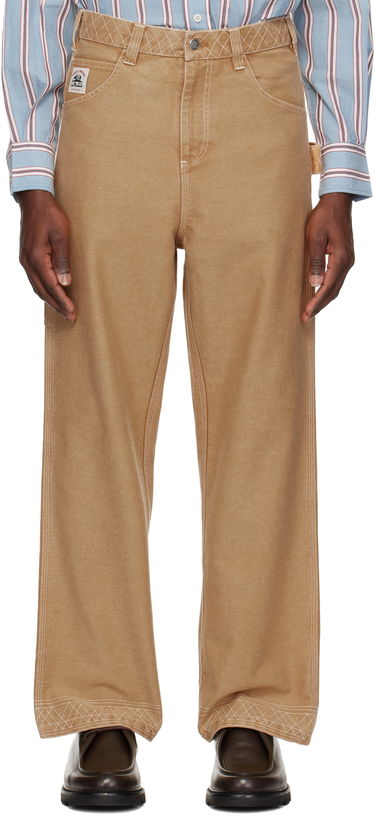 Cargo nohavice Bode Bode Embroidered Knolly Brook Trousers Béžová | MRS25BT020, 0