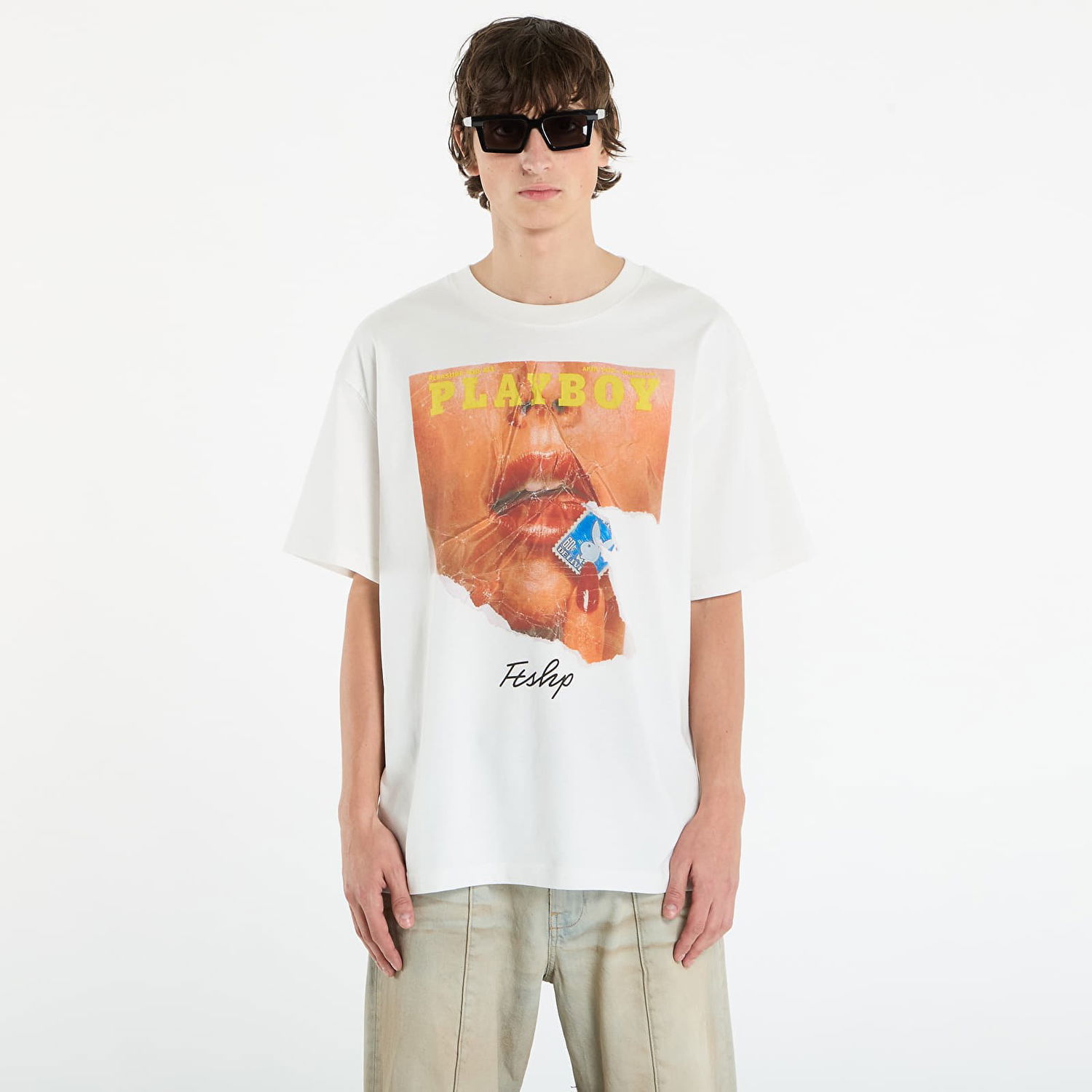 Tričko Footshop Playboy x FTSHP Cover Tee 1973/4 UNISEX Off-White Biela | FTSHP_522, 0