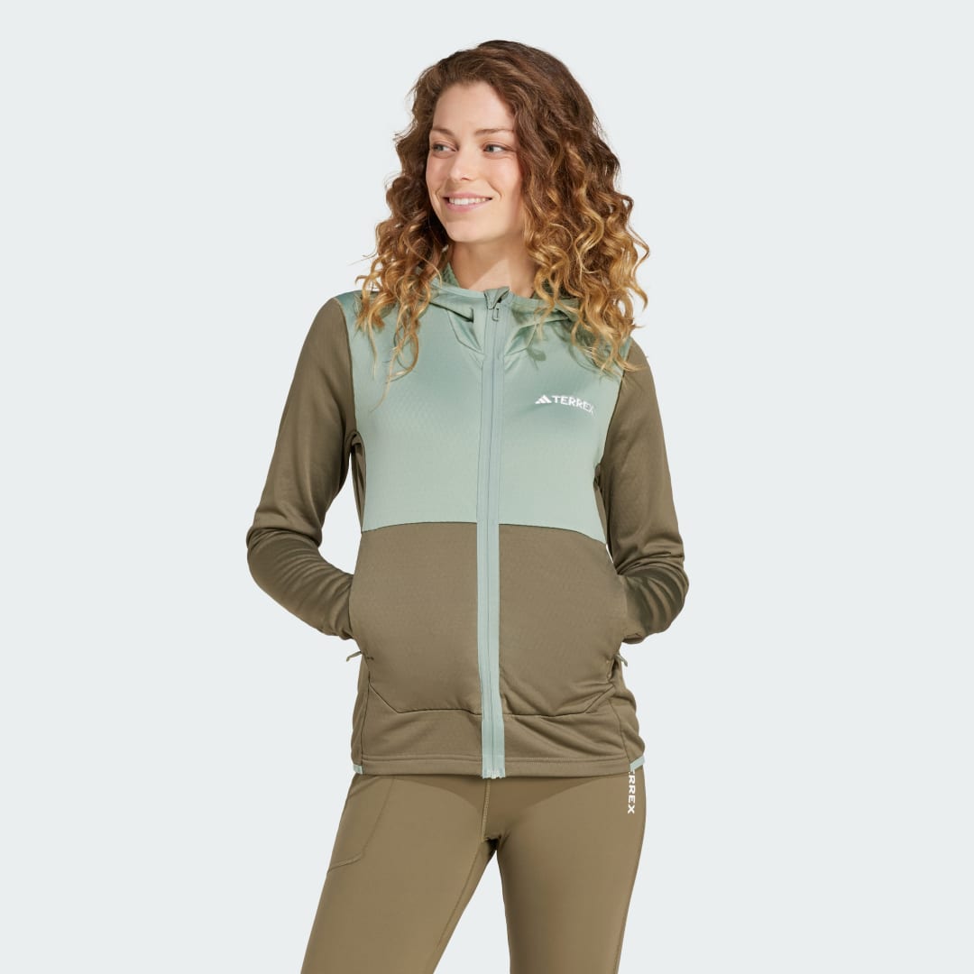 Mikina adidas Performance Terrex Xperior Light Fleece Hooded Jacket Zelené | IW4172, 0