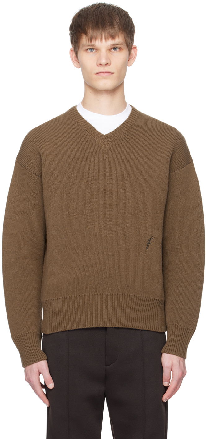 Sveter FERRAGAMO V-Neck Sweater Hnedá | 769799, 0