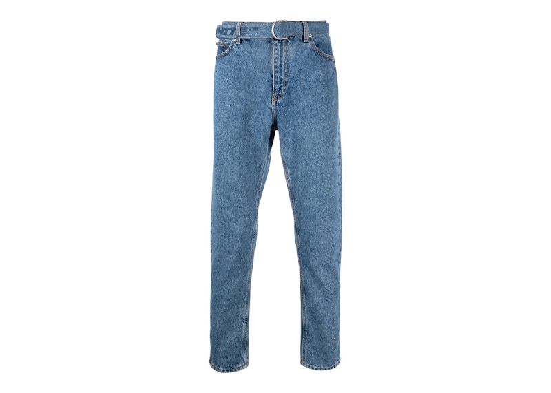 Džínsy Off-White Belted Denim Jeans Modrá | OMYA142C99DEN0024949, 0