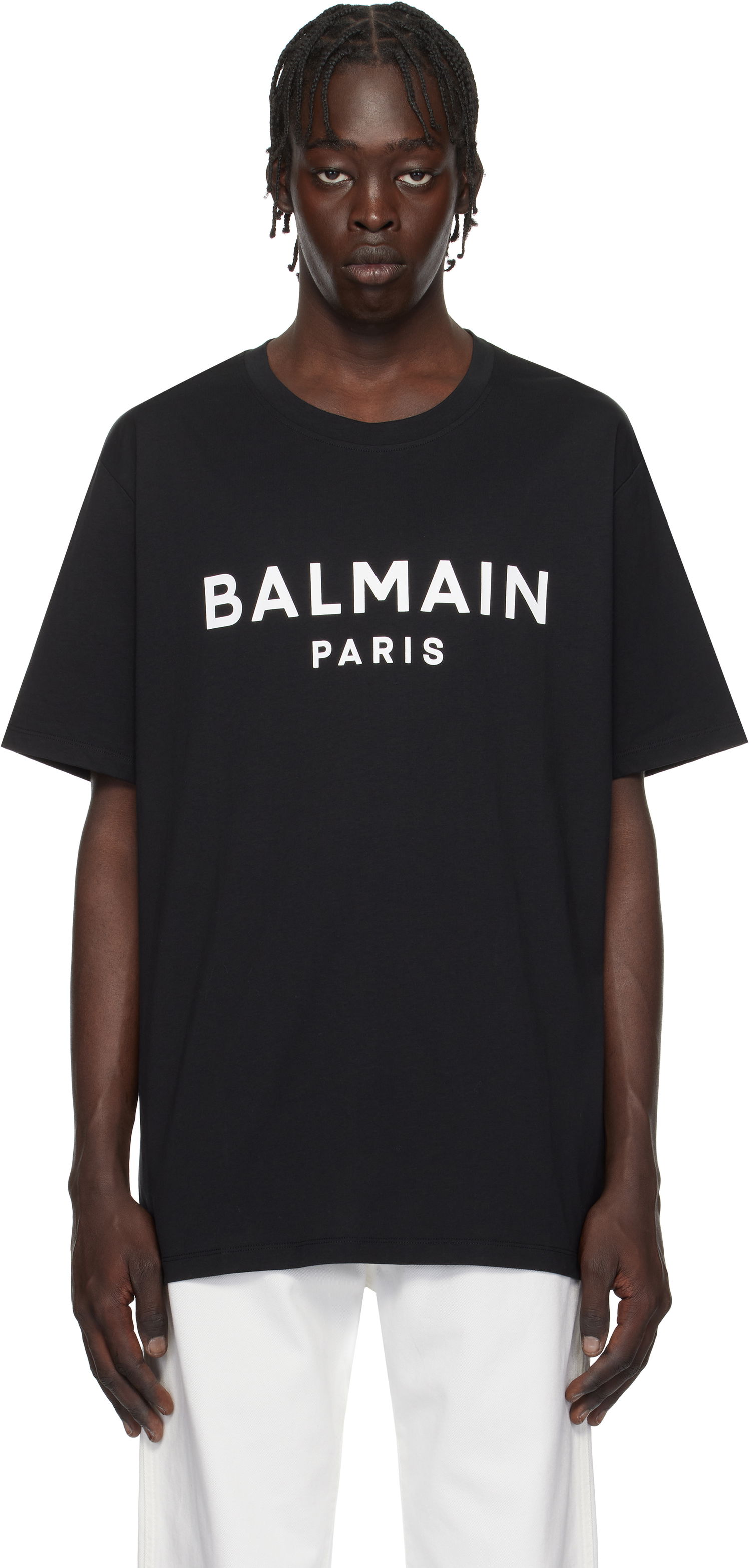 Tričko Balmain Print T-Shirt Čierna | EH1EG010BB73, 0