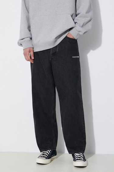 Džínsy BAPE A Bathing Ape Metal Logo Pin Denim Pants Čierna | 1J80150053, 0