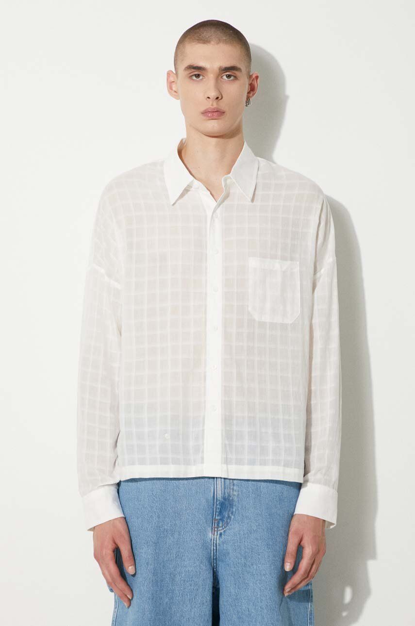 Košeľa Stampd STAMPD Cropped Oversized Buttondown Shirt Biela | SLA.M3320BD.WHT, 0