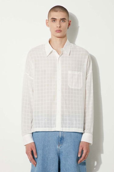 Košeľa Stampd STAMPD Cropped Oversized Buttondown Shirt Biela | SLA.M3320BD.WHT, 0