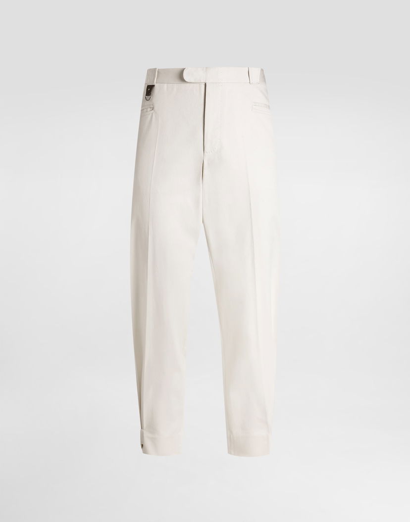 Nohavice Dolce & Gabbana Dolce & Gabbana Gabardine Cropped Trousers 46 Biela | GP13ZTFUFL3W0802