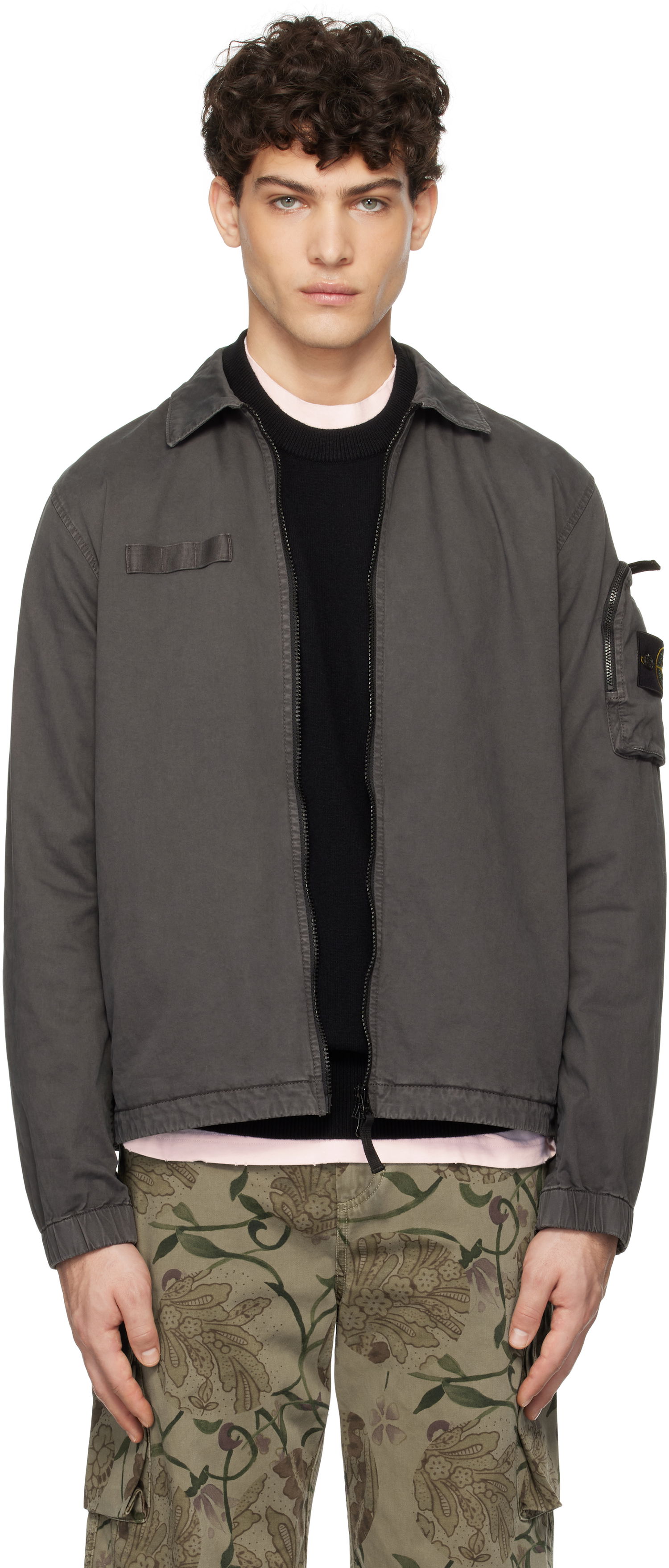 Bunda Stone Island Stone Island Organic Broken Twill 'OLD' Jacket Šedá | K1S15 1200003 S0004, 0