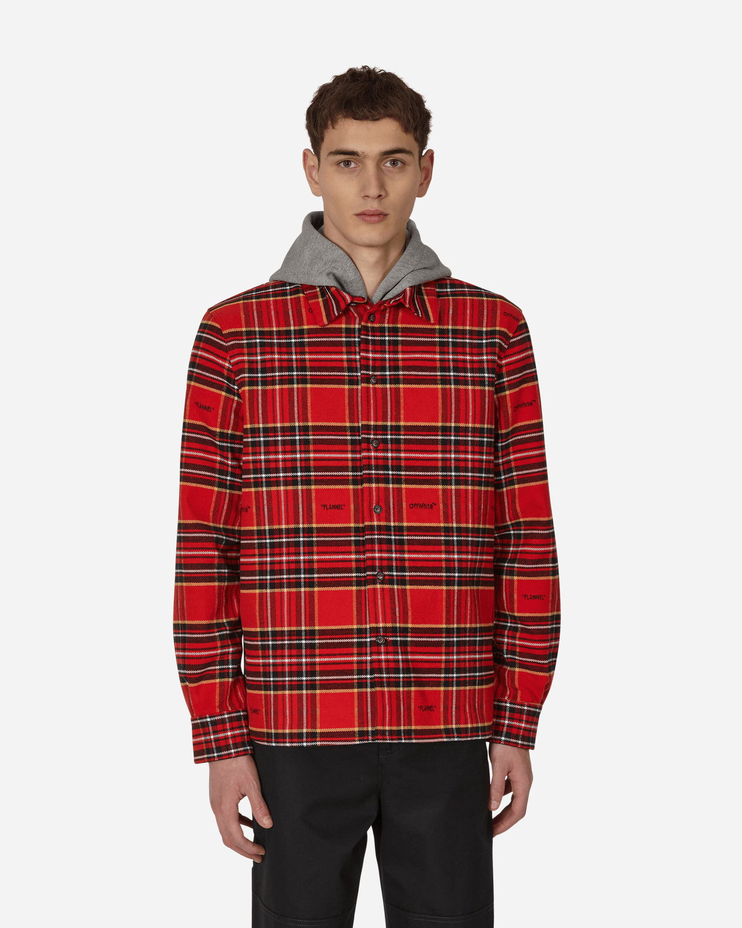 Košeľa Off-White Flannel Skate Shirt Red Červená | OMGA227S23FAB001 2510, 1