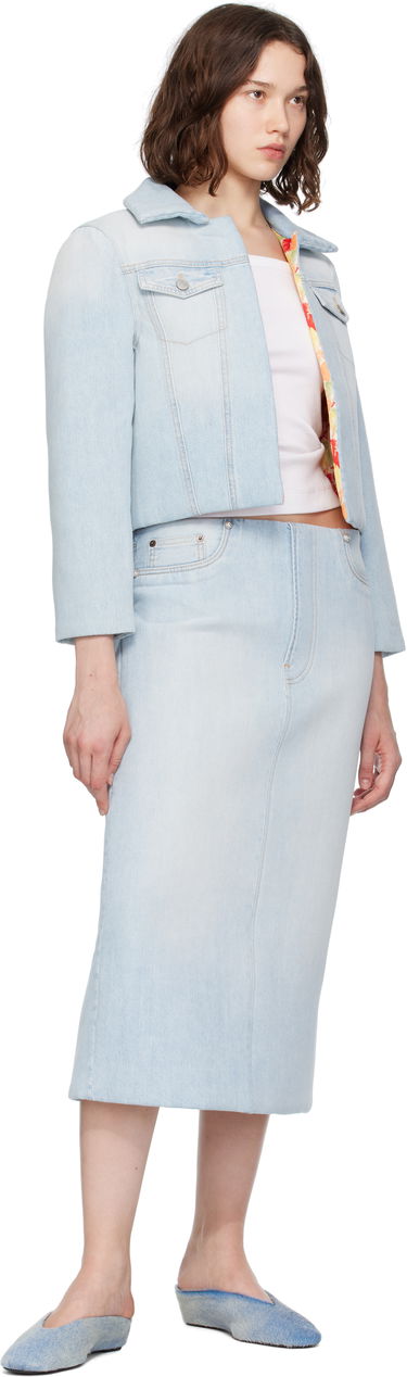 Bunda Acne Studios Acne Studios Padded Cropped Denim Jacket Modrá | A90642-, 3