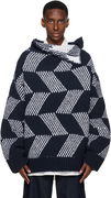 Dries Van Noten Oversized Geometric Knit Turtleneck