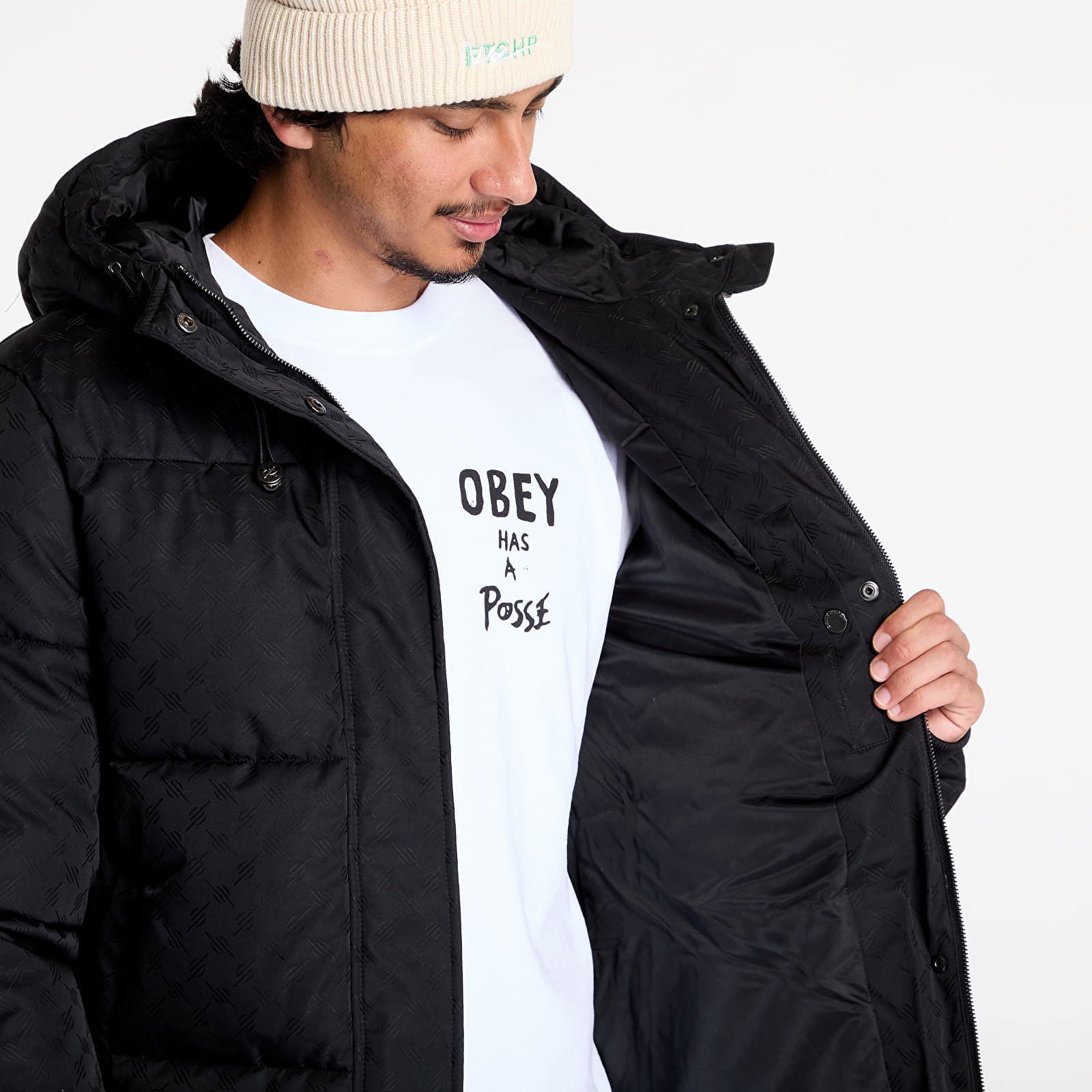 Monogram Puffer Coat Black