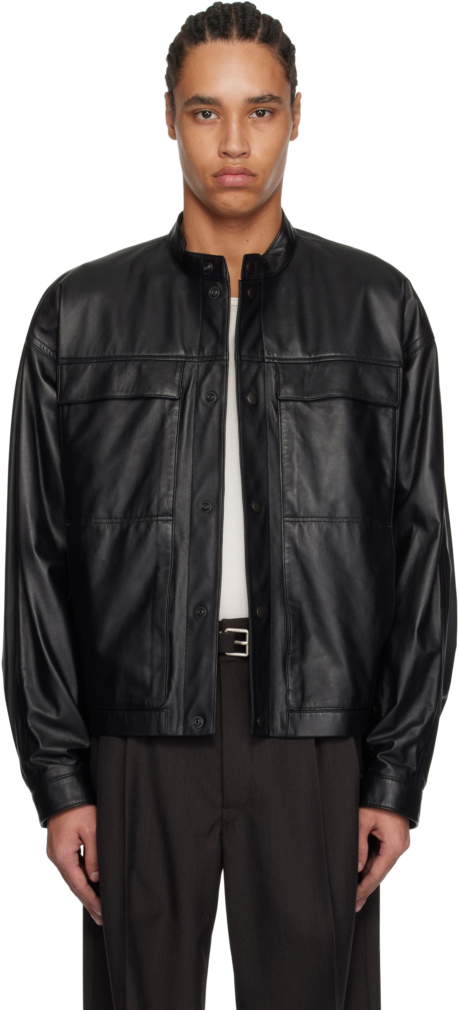 Bunda LEMAIRE Lemaire Soft Boxy Leather Jacket Čierna | OW1136 LL0094, 0
