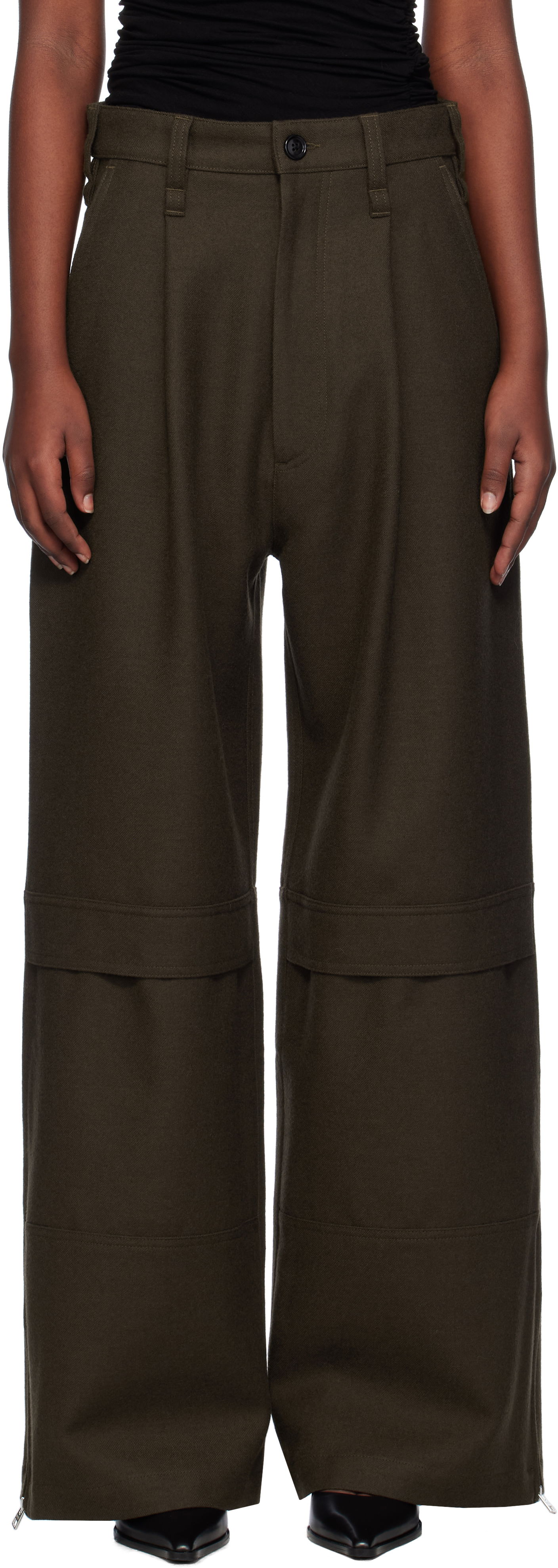 Cargo nohavice AMI Cargo Trousers Zelené | FTR305.WV0018, 0