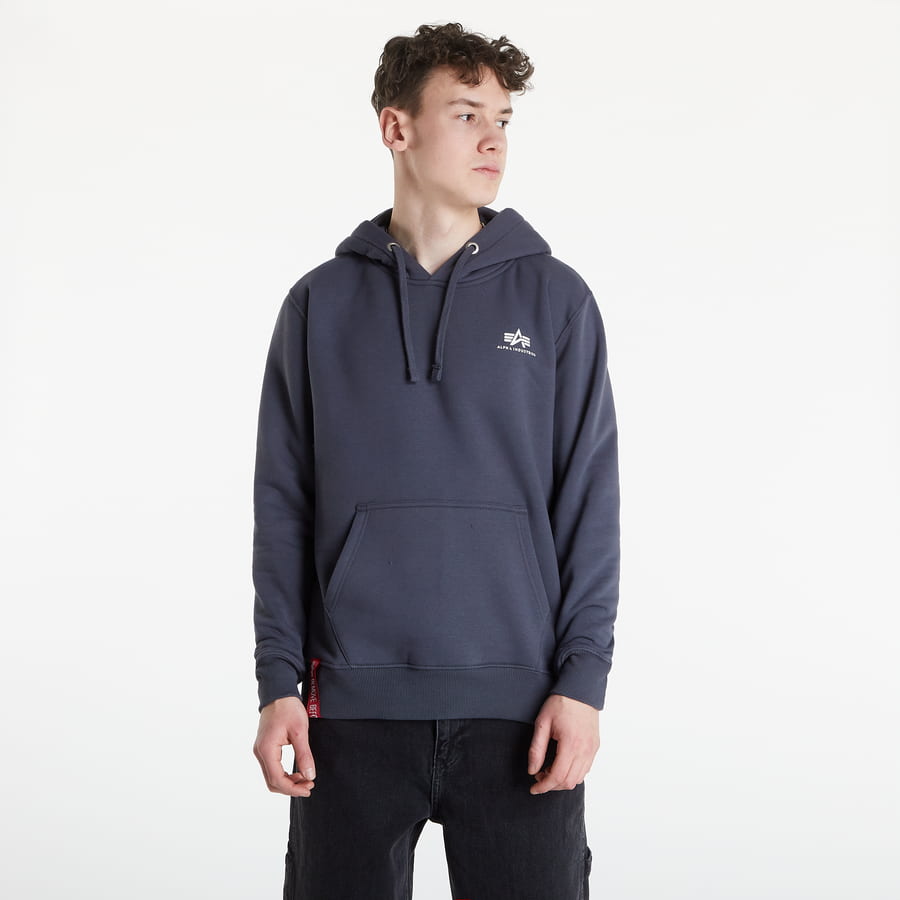 Mikina Alpha Industries Basic Hoody Small Logo Modrá | 196318-136, 0
