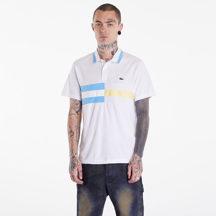 Polo tričko Lacoste T-Shirt S/S Polo White/ Bonnie/ Yellow Biela | DH8335 ISQ