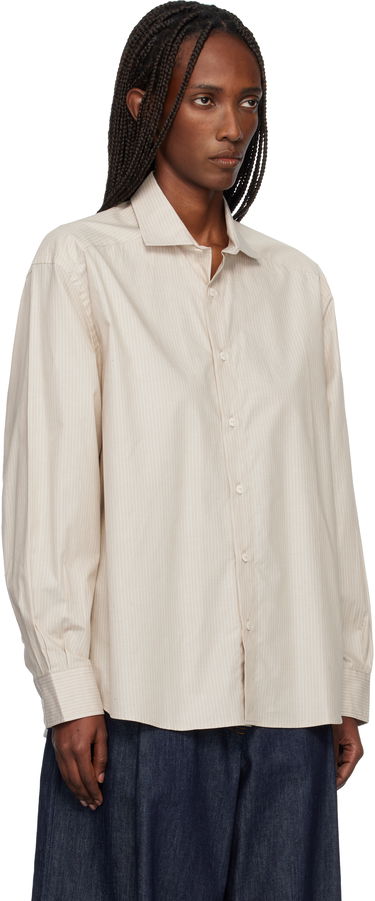 Košeľa Baserange Claude Striped Long Sleeve Button-Up Shirt Béžová | TSCL-PO-SP26, 1