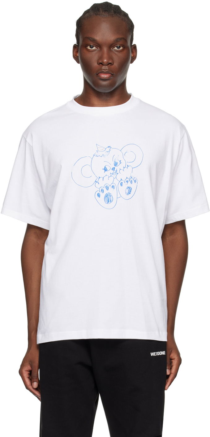 Tričko We11done Monster Print T-Shirt Biela | WD-TT2-24-790-U-IV, 0