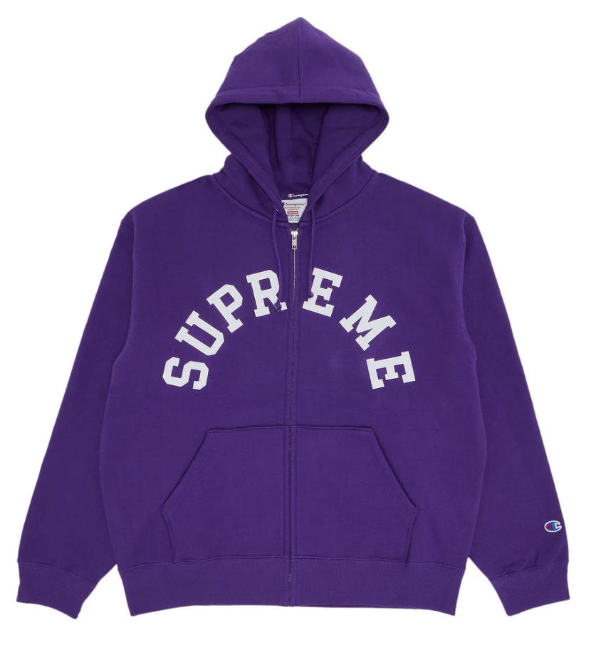 Mikina Supreme Champion Zip Up Hooded Sweatshirt Purple Fialová | SS24SW37 PURPLE, 0