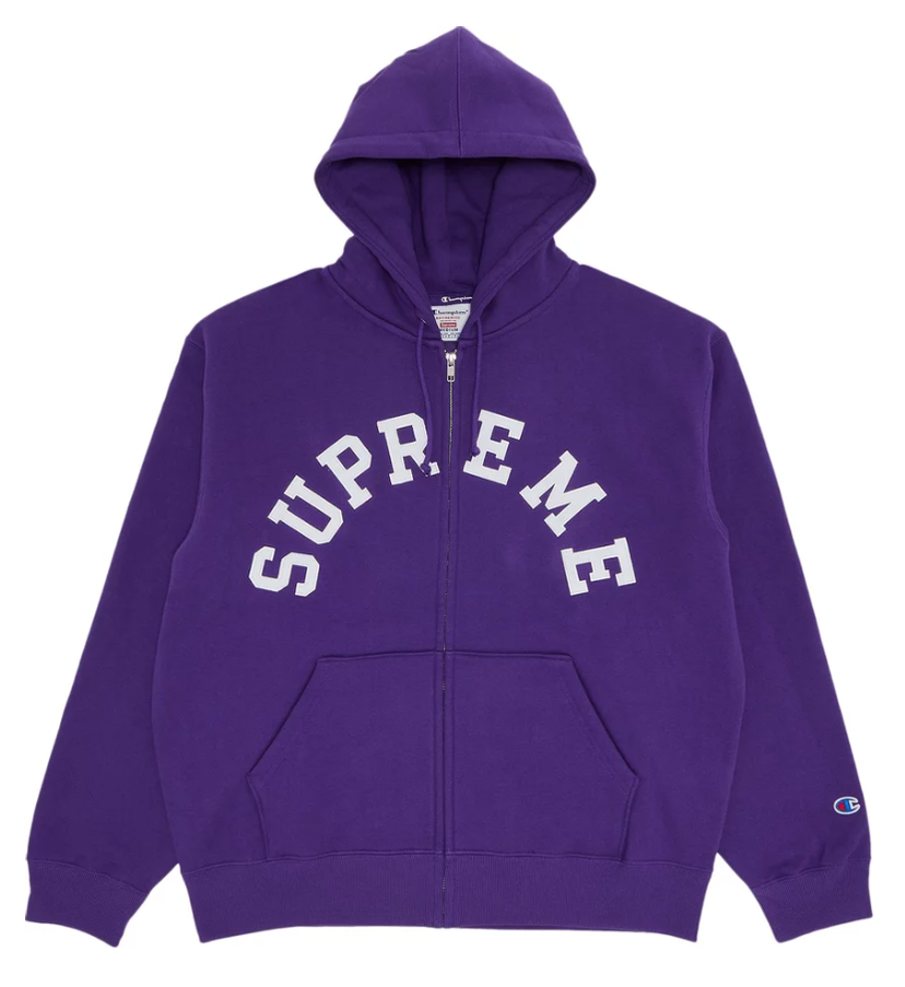 Mikina Supreme Champion Zip Up Hooded Sweatshirt Purple Velikost: M SS24SW37 PURPLE Fialová | SS24SW37 PURPLE