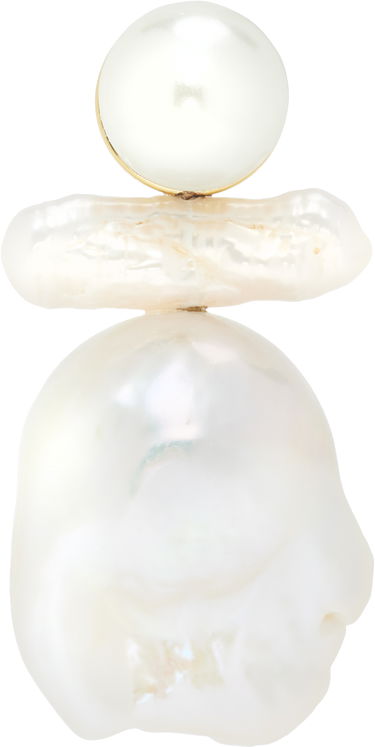 Náušnice Simone Rocha Simone Rocha Stacked Baroque Pearl Stud Earring Biela | ERG534-M SINGLE 0913, 0