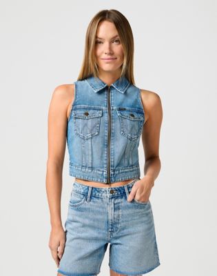 Vesta Wrangler Wrangler Dallas Zip Front Vest Modrá | 112362590:XXL, 0