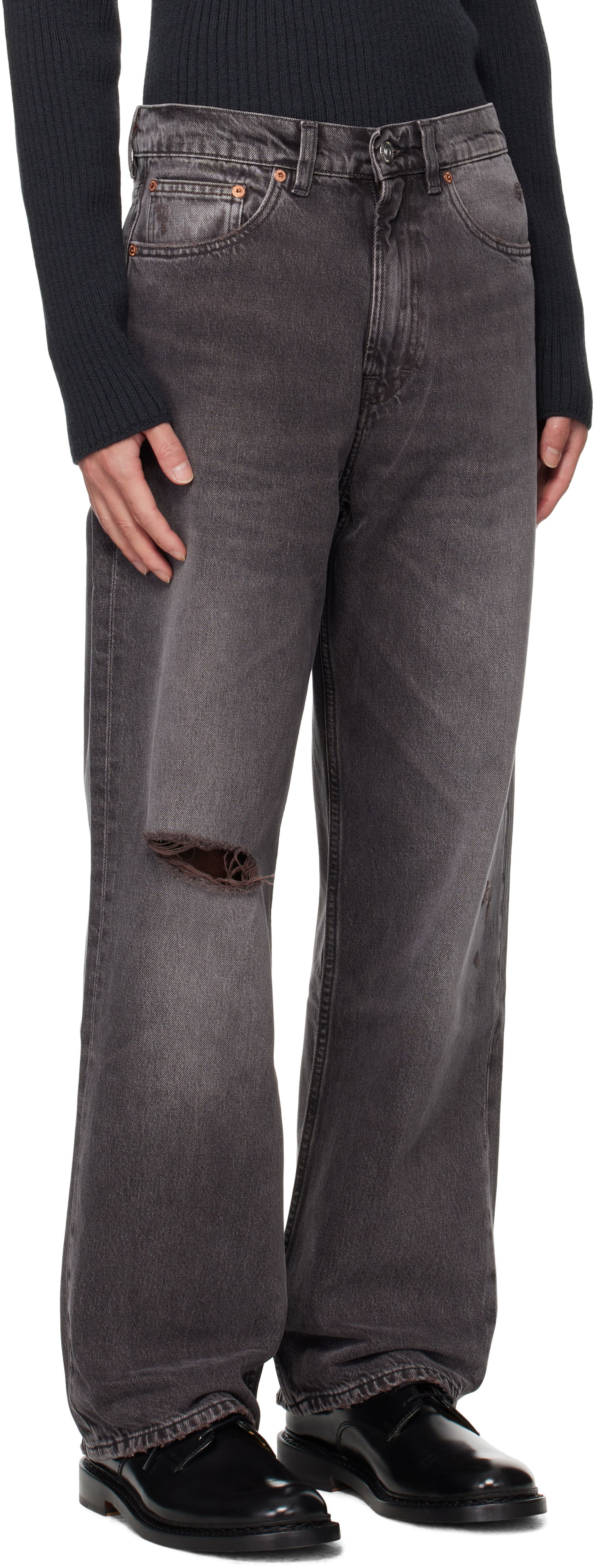 Džínsy OUR LEGACY Our Legacy Third Cut Distressed Jeans Šedá | M4255TH, 1
